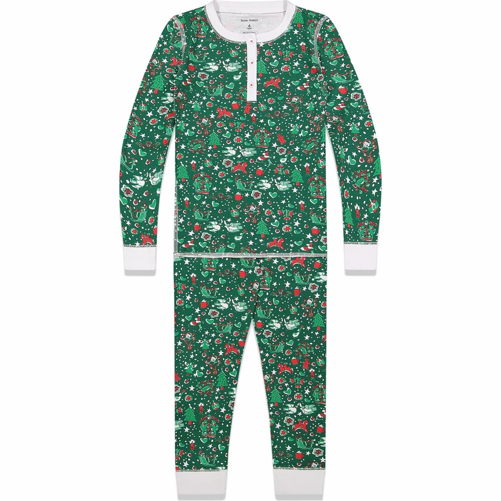 Roller Rabbit size 2 years Christmas pajamas 100% cotton